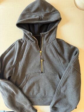 lululemon athletica women’s Dark Gray Half-Zip Hoodie Sweater